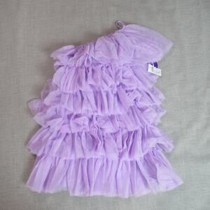 Windsor Dress Womens Size M Lavender One Shoulder Tiered Tulle Whimsy Party NWT